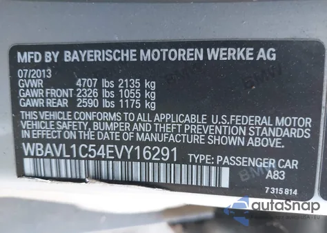 2014 BMW X1 xDrive28I z USA, uszkodzony, nr VIN WBAVL1C54EVY16291